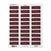 Wijn en parels Custom Return Adres Etiket (Full Sheet)