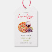 Wijn En Pizza Bruidsfeest Cadeaulabel (Voorkant)