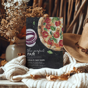 Wijn en pizza perfect paar repetitie diner kaart