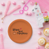 Wijn en pompoenen Oranje & Black Halloween Party Papieren Bordje (Feest)