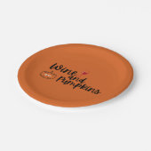 Wijn en pompoenen Oranje & Black Halloween Party Papieren Bordje (Gekanteld)