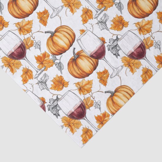 Wijn en pompoenen Waterverf Herfst Tissuepapier (Detail)