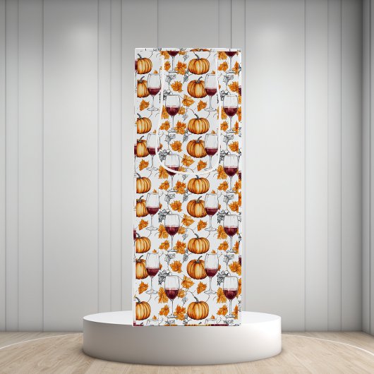 Wijn en pompoenen Waterverf Herfst Wijn Cadeautas