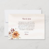 Wijn en room Boho Bloemen Orthodoxe Doop Bedankkaart (Voorkant)