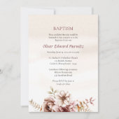 Wijn en room Boho Bloemen Orthodoxe Doop Kaart (Voorkant)