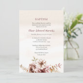 Wijn en room Boho Bloemen Orthodoxe Doop Kaart (Staand voorkant)