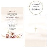 Wijn en room Boho Bloemen Orthodoxe Doop Kaart