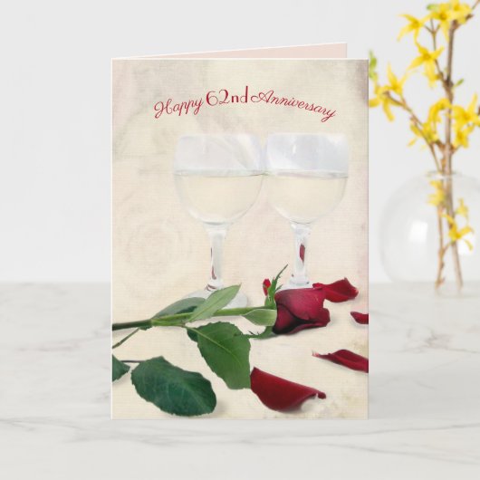 Wijn en Roos 62e Kaart van Jubileum (Gele Bloem)