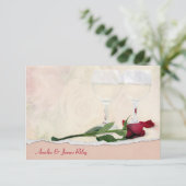 Wijn en roos RSVP (Staand voorkant)