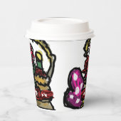 Wijn en roos valentijn papieren bekers (Links)