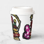 Wijn en roos valentijn papieren bekers (Rechts)