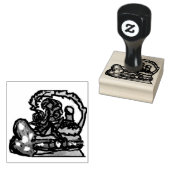 Wijn en roos valentijn rubberstempel (Gestempeld)