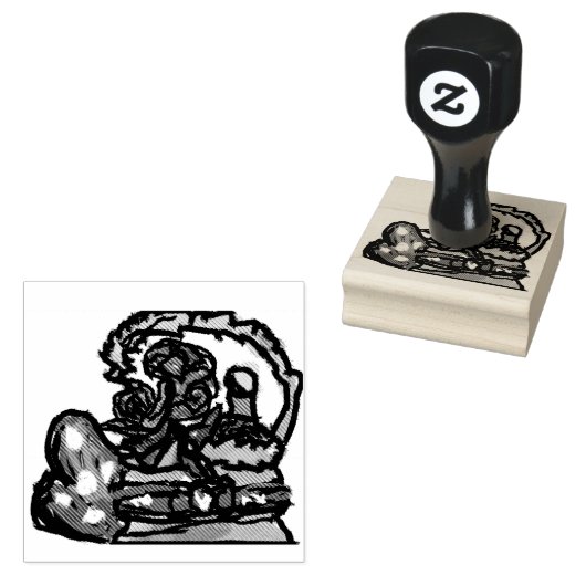 Wijn en roos valentijn rubberstempel (Gestempeld)