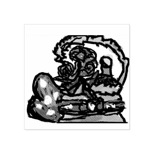 Wijn en roos valentijn rubberstempel (Afrduk)