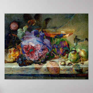 Wijn en Rozen Kleurenplash Poster