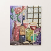 Wijn en Rozen Legpuzzel (Verticaal)