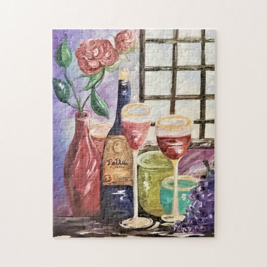 Wijn en Rozen Legpuzzel (Verticaal)