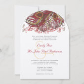 Wijn en Russet Peacock  veren Kaart (Voorkant)