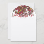 Wijn en Russet Peacock  veren Kaart (Achterkant)