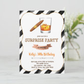 Wijn en sigaret verjaardagsfeestje uitnodigingskaa kaart (Staand voorkant)