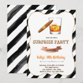 Wijn en sigaret verjaardagsfeestje uitnodigingskaa kaart (Voorkant / Achterkant)