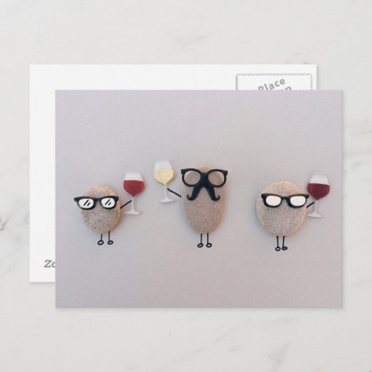 Wijn en stenen briefkaart (Voorkant / Achterkant)
