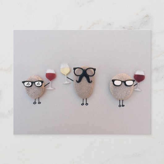 Wijn en stenen briefkaart (Voorkant)