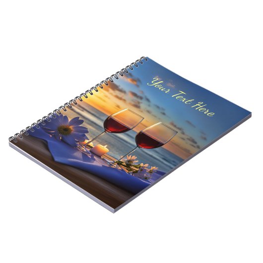 Wijn en Strand Custom Notitieboek (Linkerzijde)