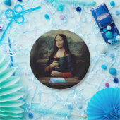 Wijn en Verf feest Mona Lisa verjaardag Papieren Bordje (Feest)