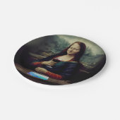 Wijn en Verf feest Mona Lisa verjaardag Papieren Bordje (Gekanteld)