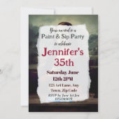 Wijn en Verf feest verjaardagsviering 35e Kaart (Voorkant)