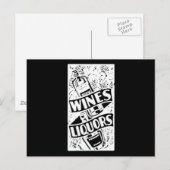 Wijn en vloeibaar wit briefkaart (Voorkant / Achterkant)