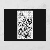 Wijn en vloeibaar wit briefkaart (Voorkant)