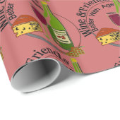 Wijn en vrienden beter met leeftijd cadeaupapier (Rol Hoek)