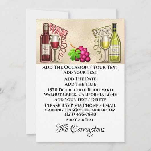 Wijn en Vrienden Kaart (Voorkant)