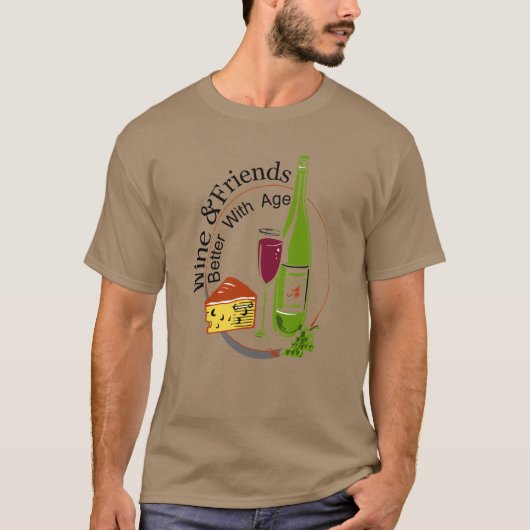 Wijn en vrienden, T-Shirt (Voorkant)