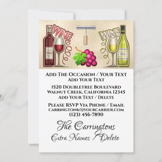 Wijn en vrienden - Zie Achterzijde - Kaart (Voorkant)