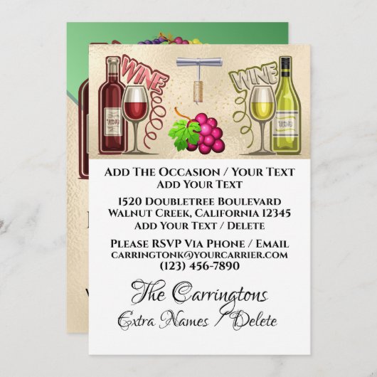 Wijn en vrienden - Zie Achterzijde - Kaart (Voorkant / Achterkant)