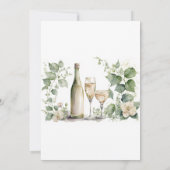 Wijn en wijn Glass Greenery Floral Brunch en Bubbl Kaart (Achterkant)