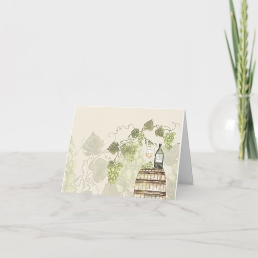 Wijn en wijngaard geïnspireerd bedankkaart (Voorkant)