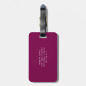 Wijn en Wit Modern Monogram Bagagelabel (Achterkant verticaal)