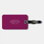 Wijn en Wit Modern Monogram Bagagelabel (Achterkant horizontaal)