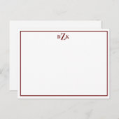 Wijn en witte gesofisticeerde elegante platte noot briefkaart (Voorkant / Achterkant)