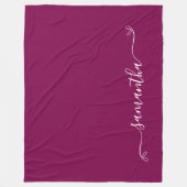 Wijn en witte Schattige Bow Handtekening Naam Fleece Deken (Voorkant)