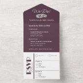 Wijn en witte trouwringen- all in one uitnodiging (Binnen)