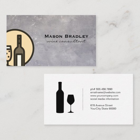 Wijn Expert | Glas en Fles Visitekaartje (Voorkant / Achterkant)