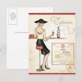 Wijn Fashionista Briefkaart (Voorkant / Achterkant)