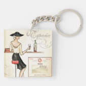 Wijn Fashionista Sleutelhanger (Achterkant)