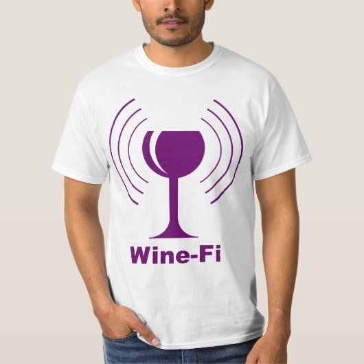 Wijn-Fi Humor T-shirt (Voorkant)