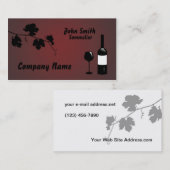 Wijn Fles Grape Silhouette Visitekaartje (Voorkant / Achterkant)